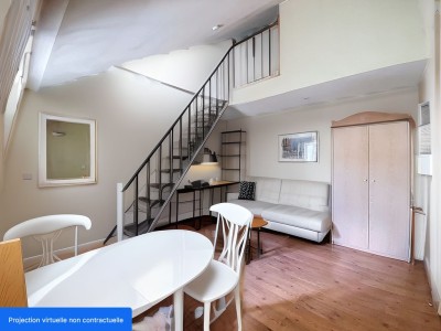 Studio 21 m avec mezzanine  Dernier tage, meubl
